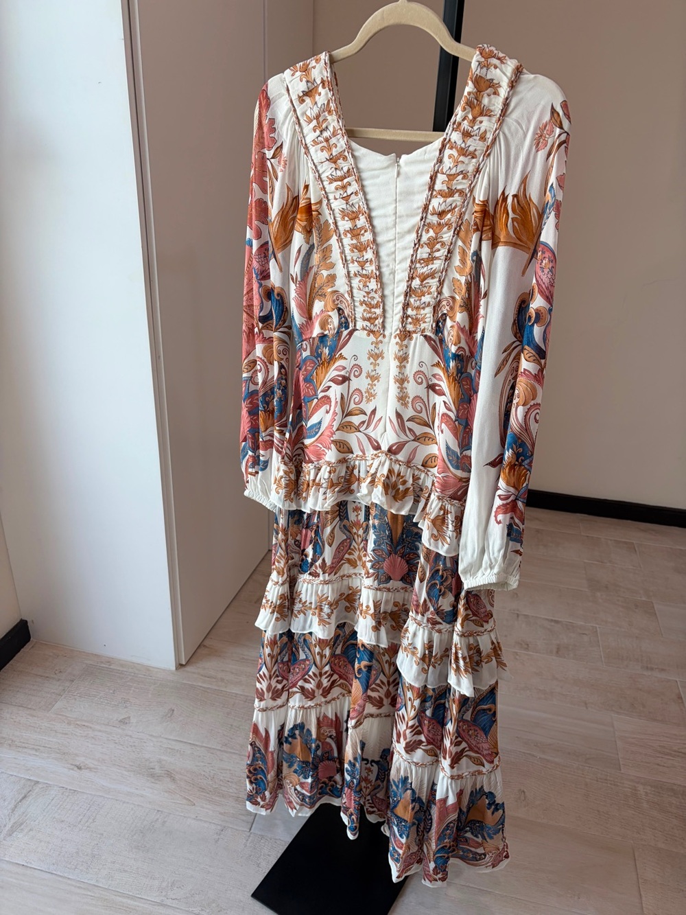 Farm Rio Off-White Sea Garden Ruffled Maxi Dress - Picture 9 of 10